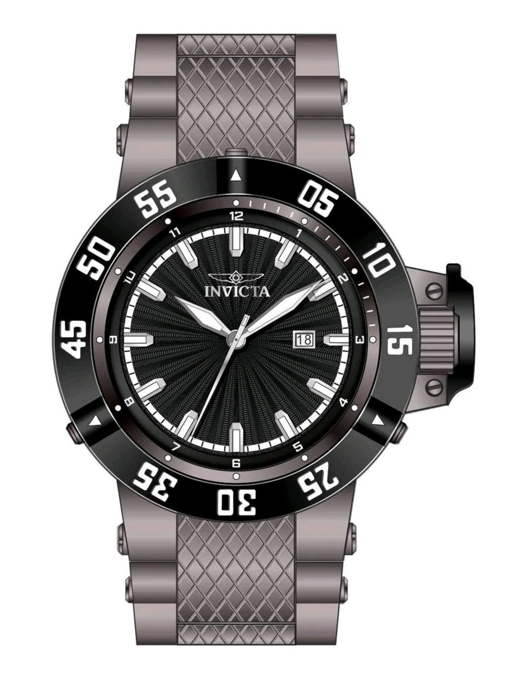 Invicta Men's Black and Gunmetal Dive Watch 50mm